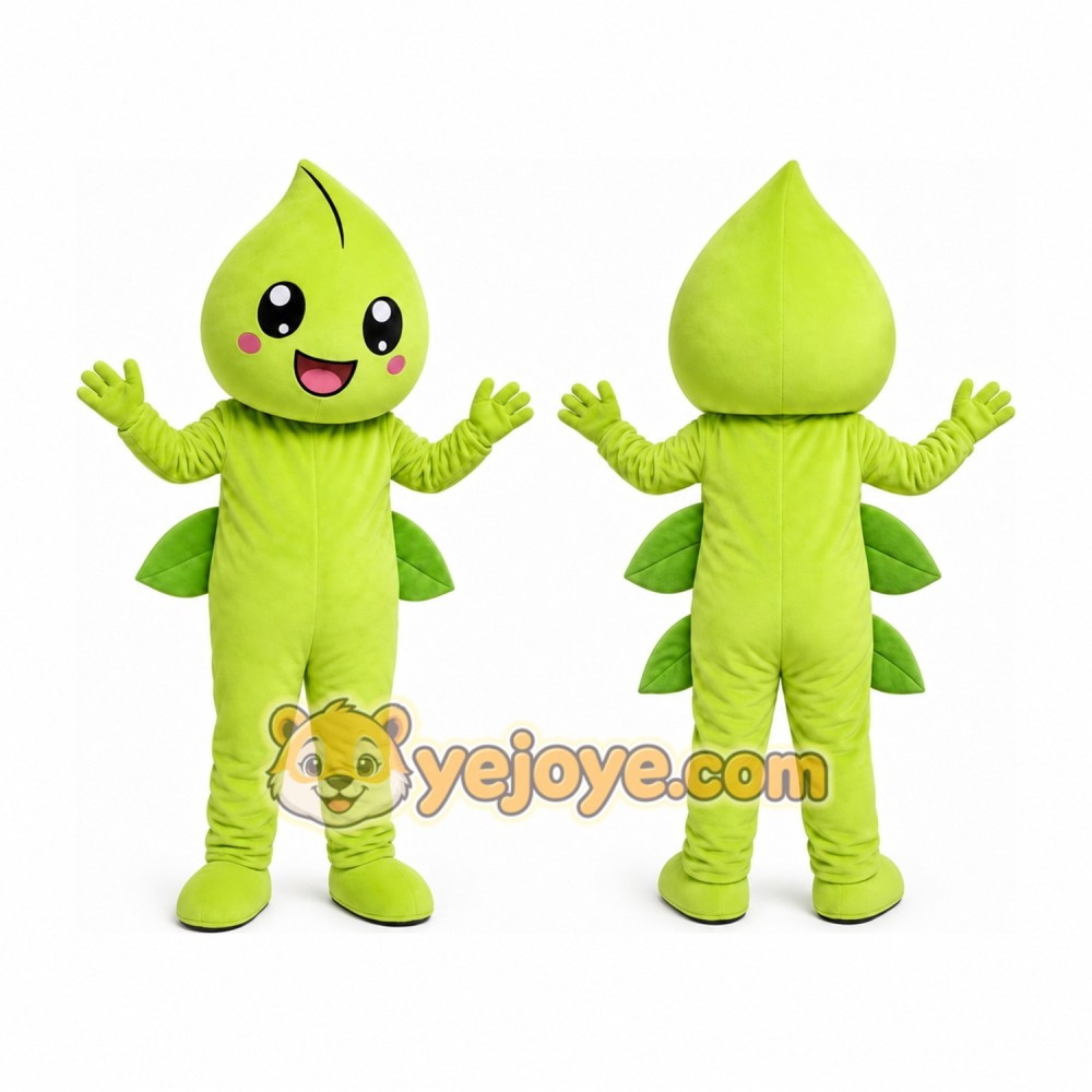Green Leaf Mascot Costume Green Leaf Mascot Costume