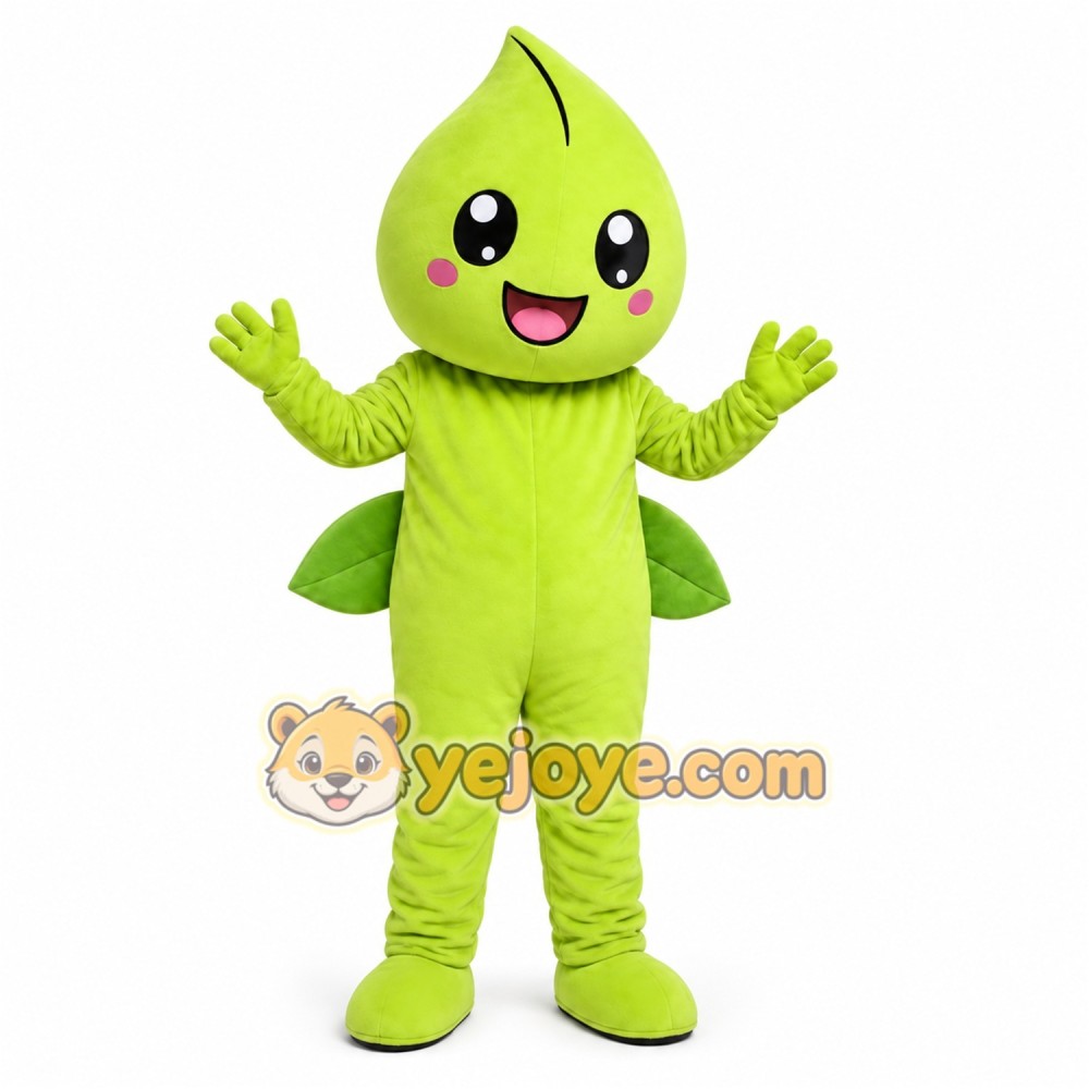 Green Leaf Mascot Costume Green Leaf Mascot Costume