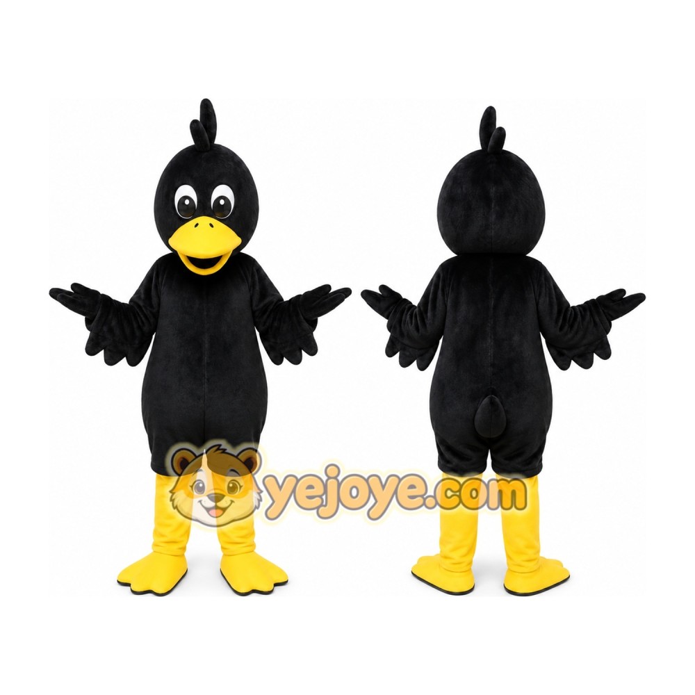 Black Bird Mascot Costume Black Bird Mascot Costume
