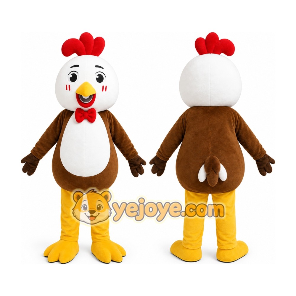 Brown Rooster Mascot Costume Brown Rooster Mascot Costume