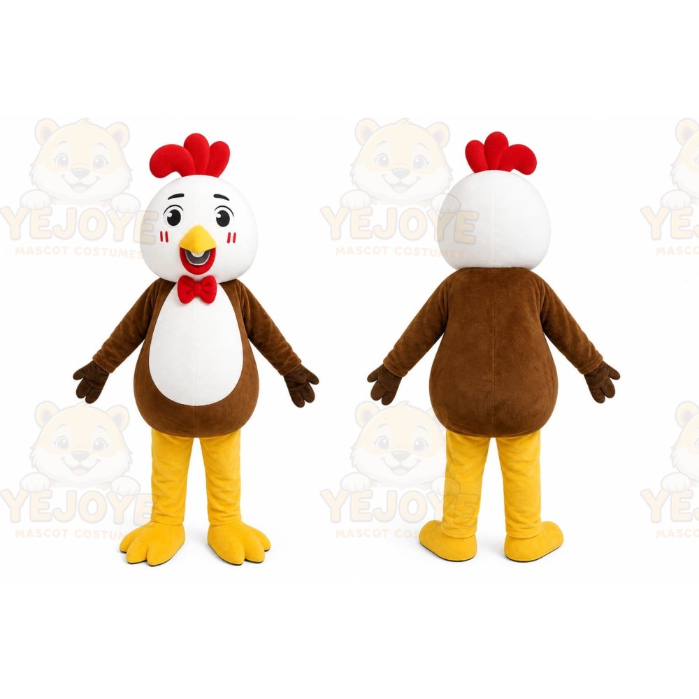 Brown Rooster Mascot Costume