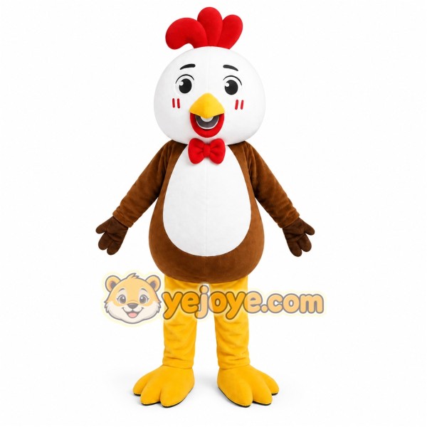 Brown Rooster Mascot Costume Brown Rooster Mascot Costume