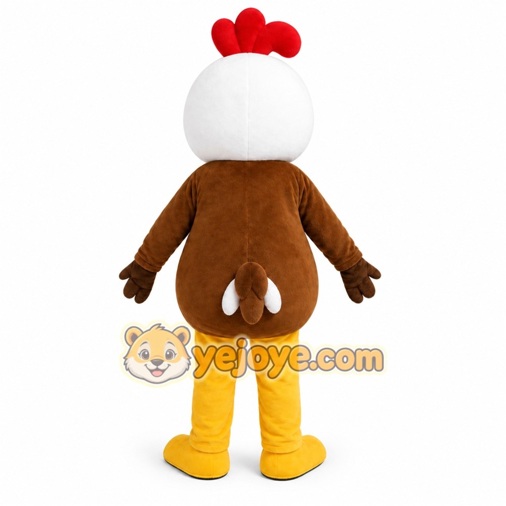 Brown Rooster Mascot Costume Brown Rooster Mascot Costume