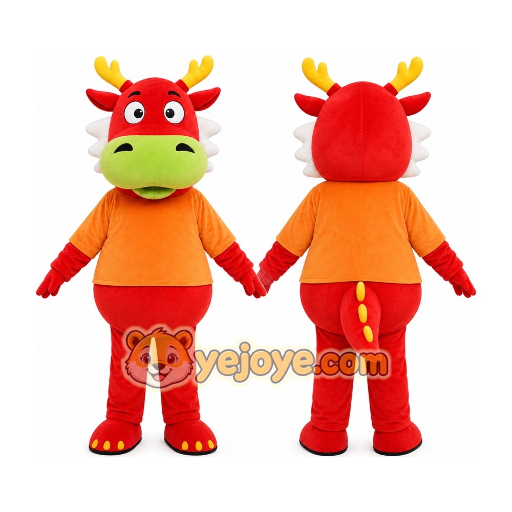 Orange Bull Mascot Costume