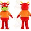 Orange Bull Mascot Costume