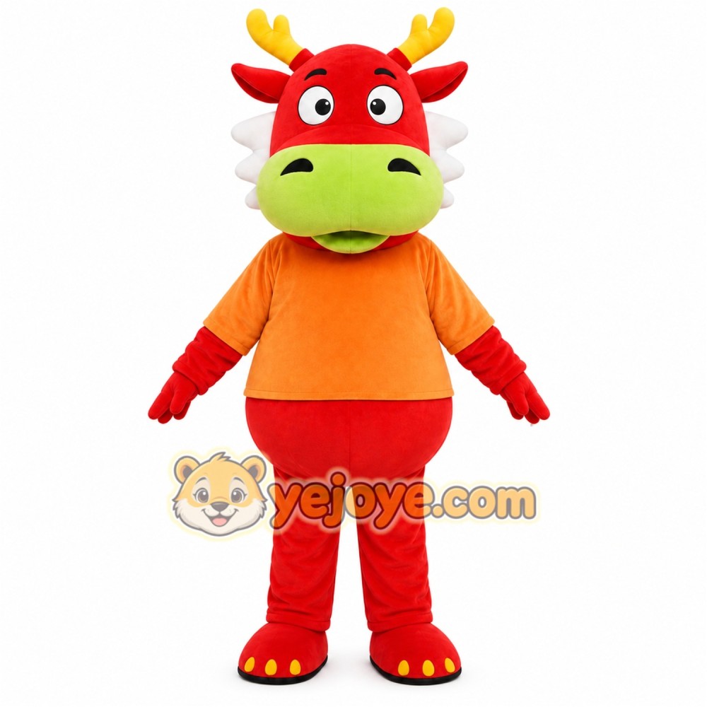 Orange Bull Mascot Costume