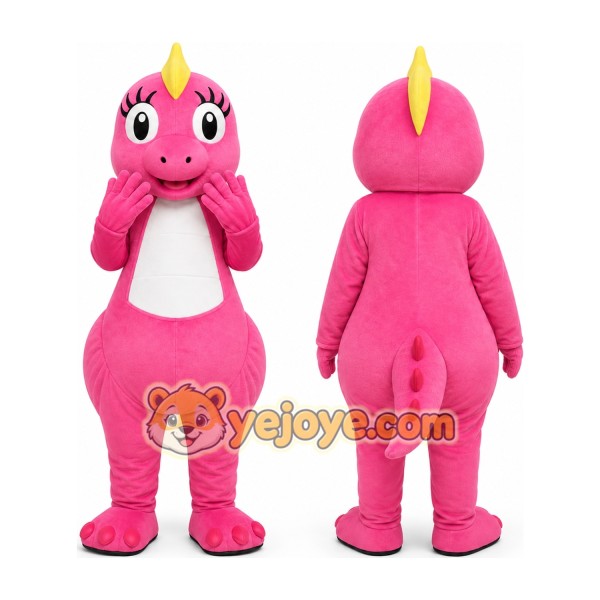 Pink Dinosaur Mascot Costume