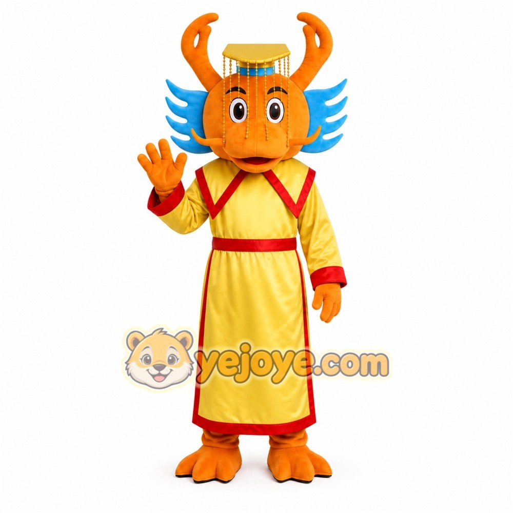 Orange Dragon Mascot Costume Orange Dragon Mascot Costume