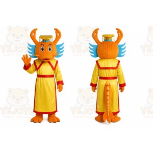 Orange Dragon Mascot Costume