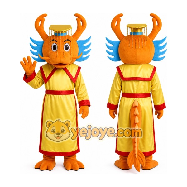 Orange Dragon Mascot Costume