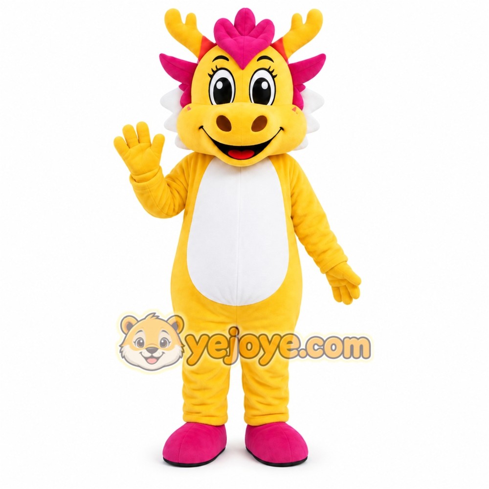 Yellow Dragon Mascot Costume