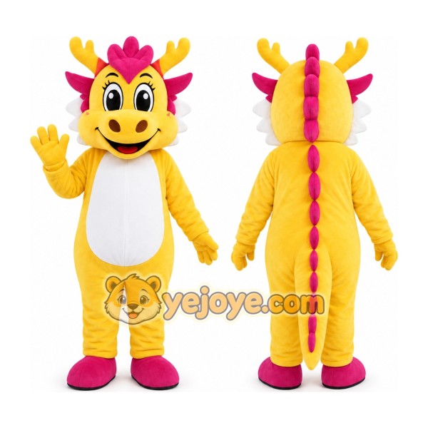 Yellow Dragon Mascot Costume