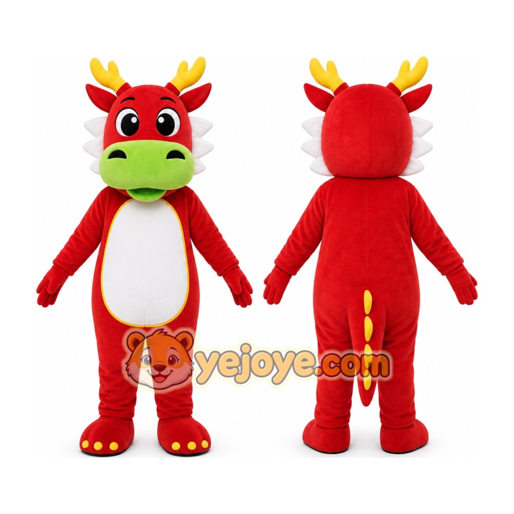 Red Dragon Mascot Costume Red Dragon Mascot Costume