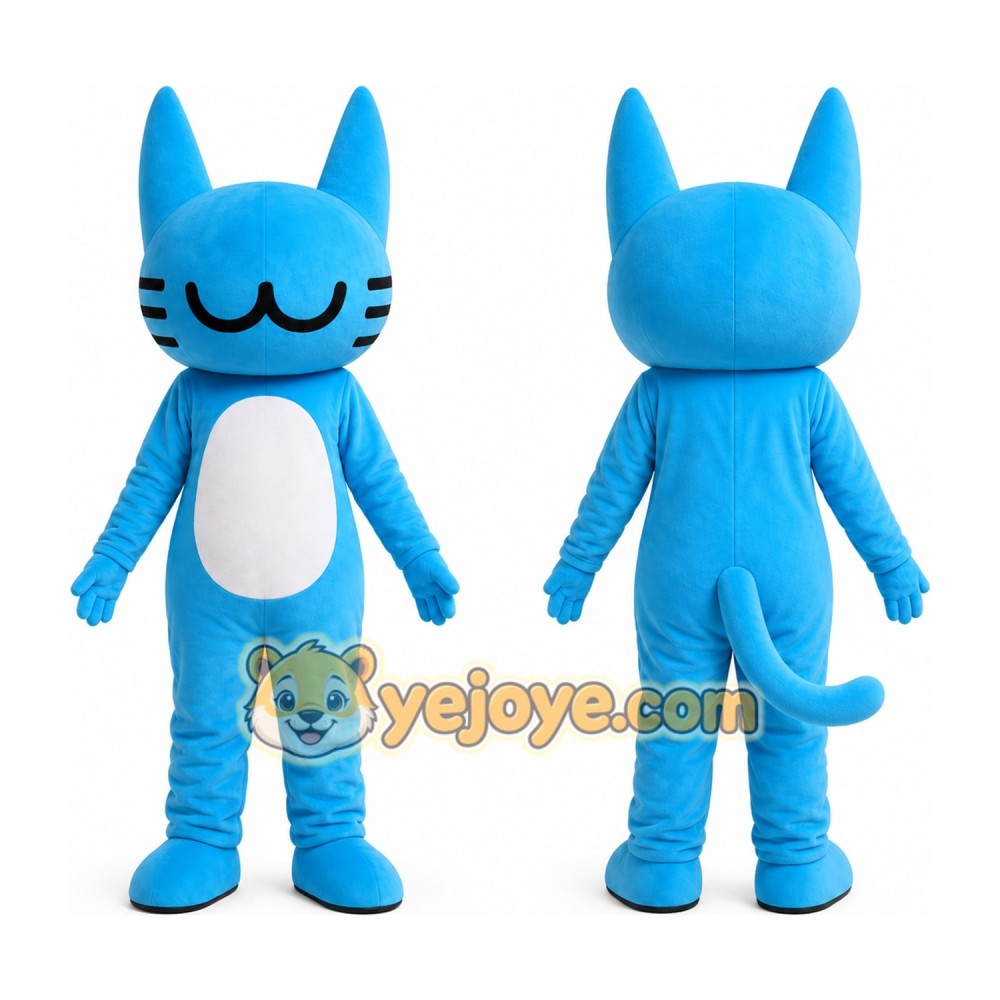 Blue Cat Mascot Costume