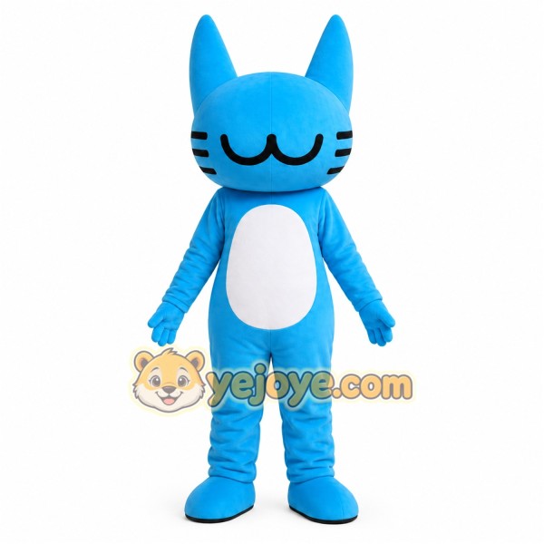 Blue Cat Mascot Costume