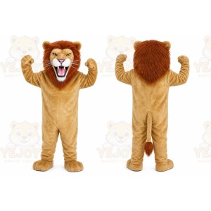 Tan Lion Mascot Costume