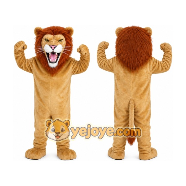Tan Lion Mascot Costume