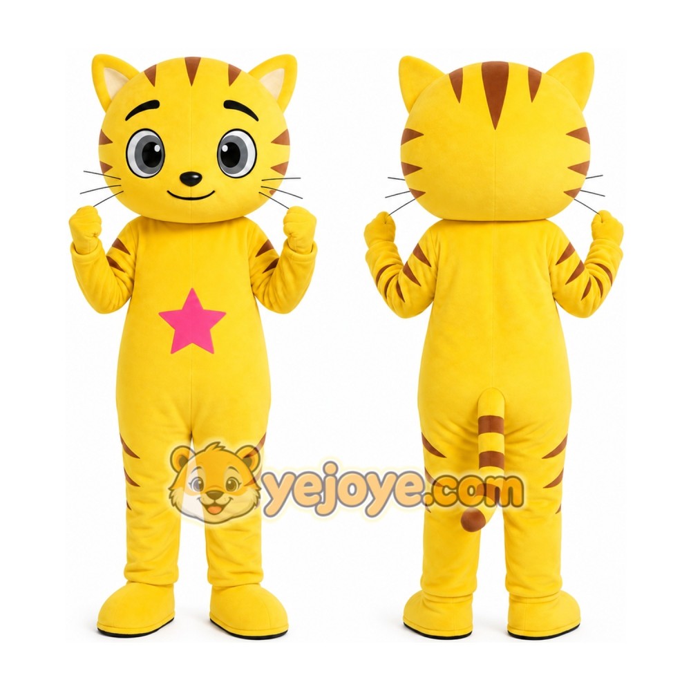 Yellow Tiger Mascot Costume Yellow Tiger Mascot Costume