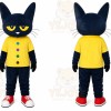 Black Cat Yellow Shirt Mascot Costume