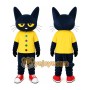 Black Cat Yellow Shirt Mascot Costume