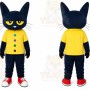 Black Cat Yellow Shirt Mascot Costume