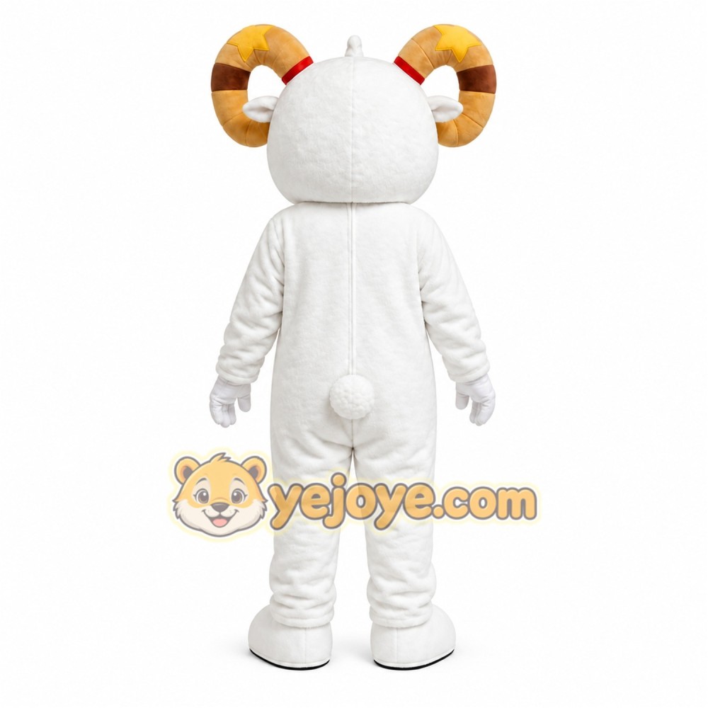 White Ram Mascot Costume White Ram Mascot Costume