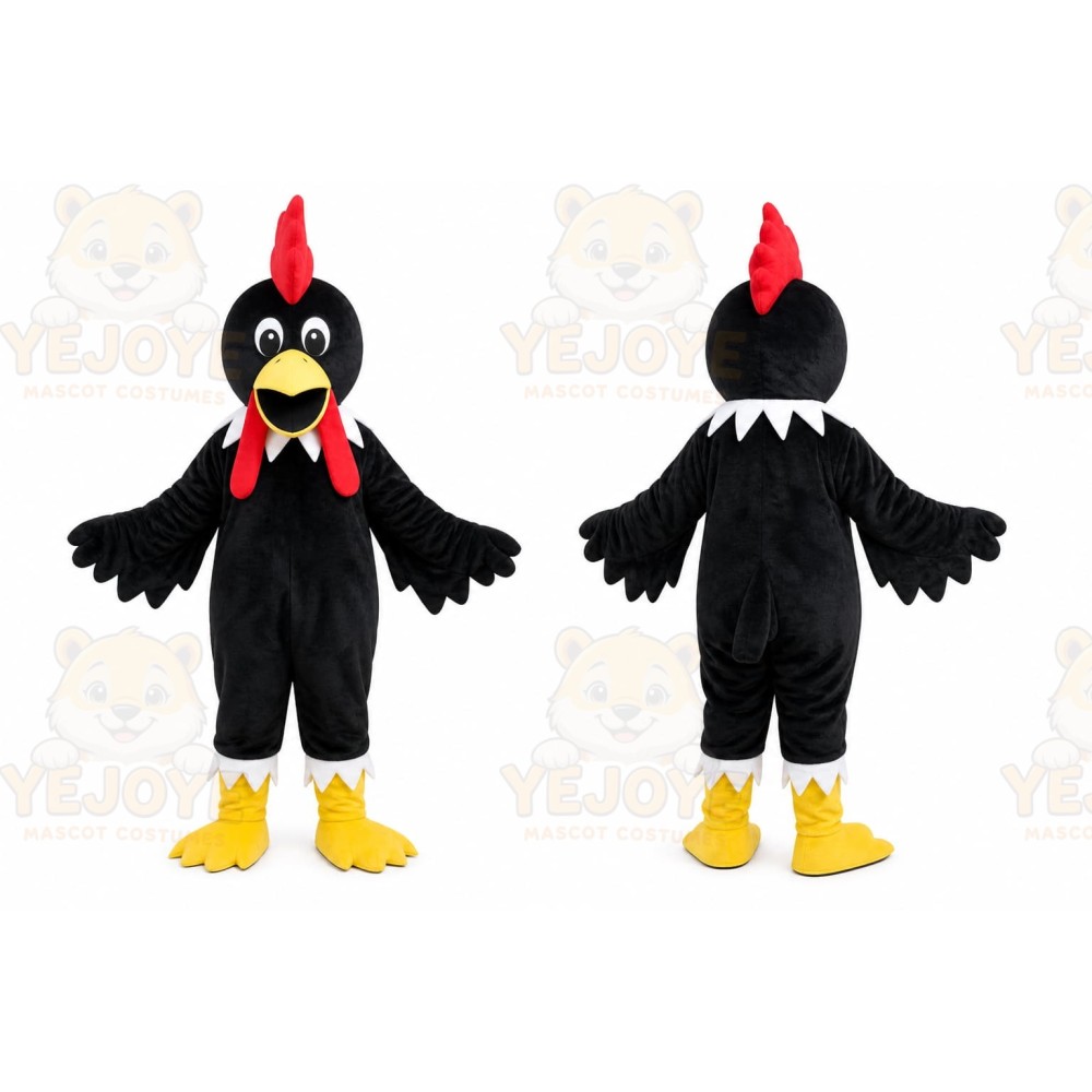 Black Rooster Mascot Costume
