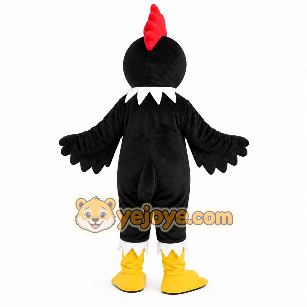 Black Rooster Mascot Costume Black Rooster Mascot Costume