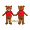 Brown Bear Red Shirt Mascot Costume Brown Bear Red Shirt Mascot Costume