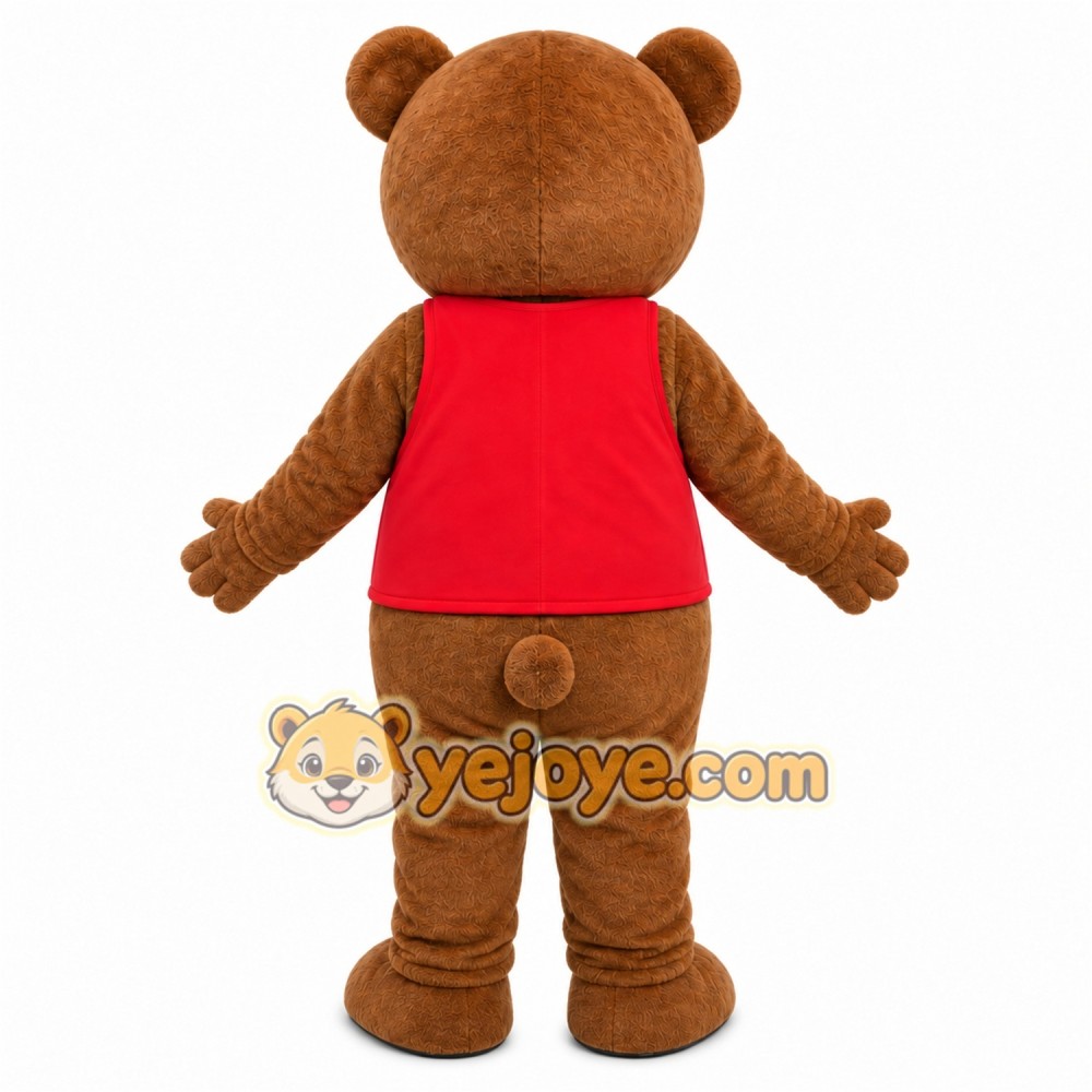 Brown Bear Red Shirt Mascot Costume Brown Bear Red Shirt Mascot Costume