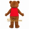 Brown Bear Red Shirt Mascot Costume Brown Bear Red Shirt Mascot Costume