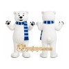 White Bear Scarf Mascot Costume