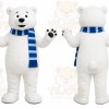 White Bear Scarf Mascot Costume