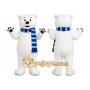 White Bear Scarf Mascot Costume
