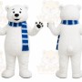 White Bear Scarf Mascot Costume