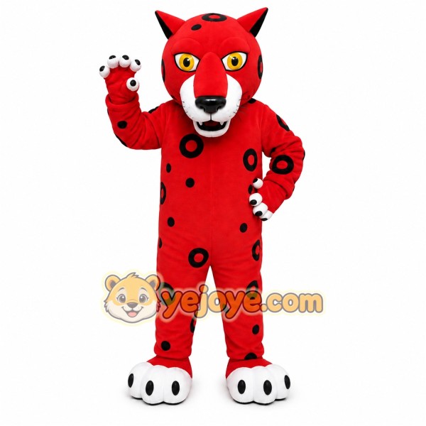 Red Leopard Mascot Costume