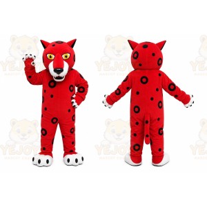 Red Leopard Mascot Costume