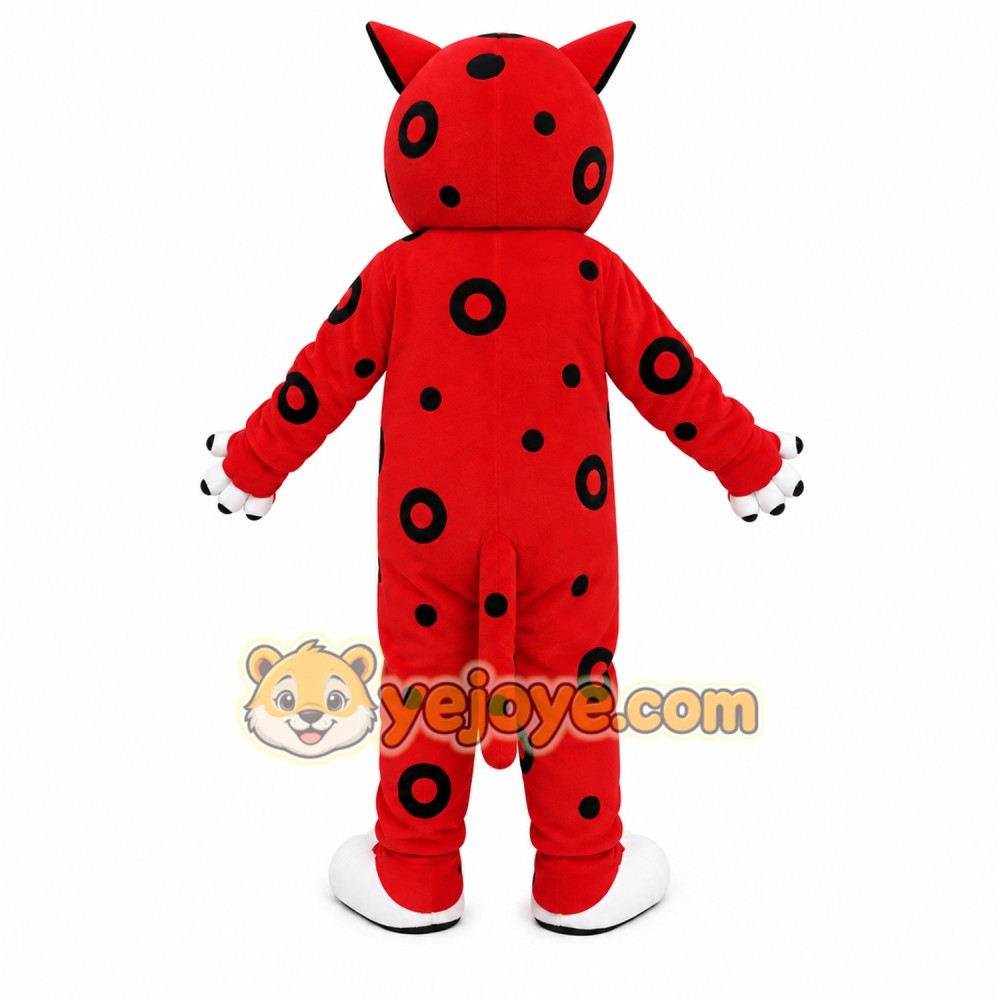 Red Leopard Mascot Costume Red Leopard Mascot Costume