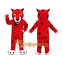 Red Leopard Mascot Costume