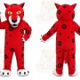 Red Leopard Mascot Costume