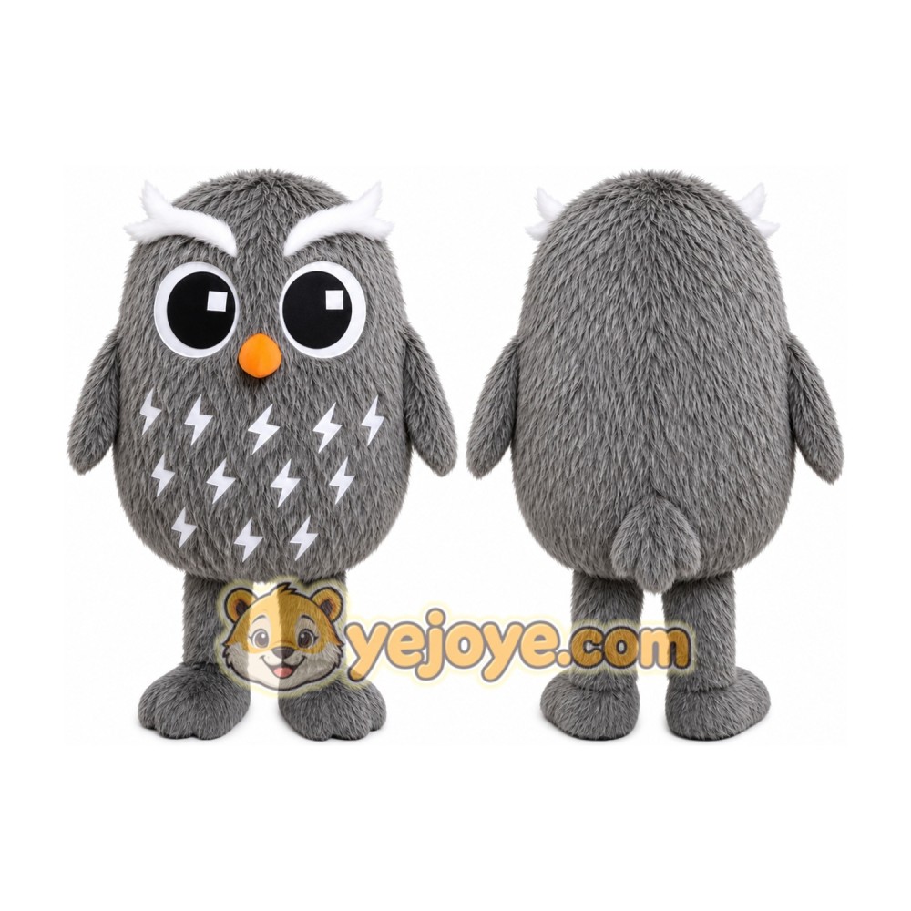 Gray Owl Mascot Costume Gray Owl Mascot Costume
