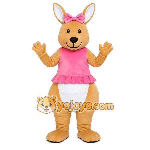 Kangaroo Mascot Costume in Pink Dress