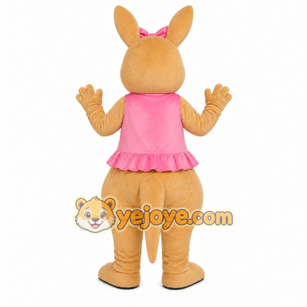 Kangaroo Mascot Costume in Pink Dress