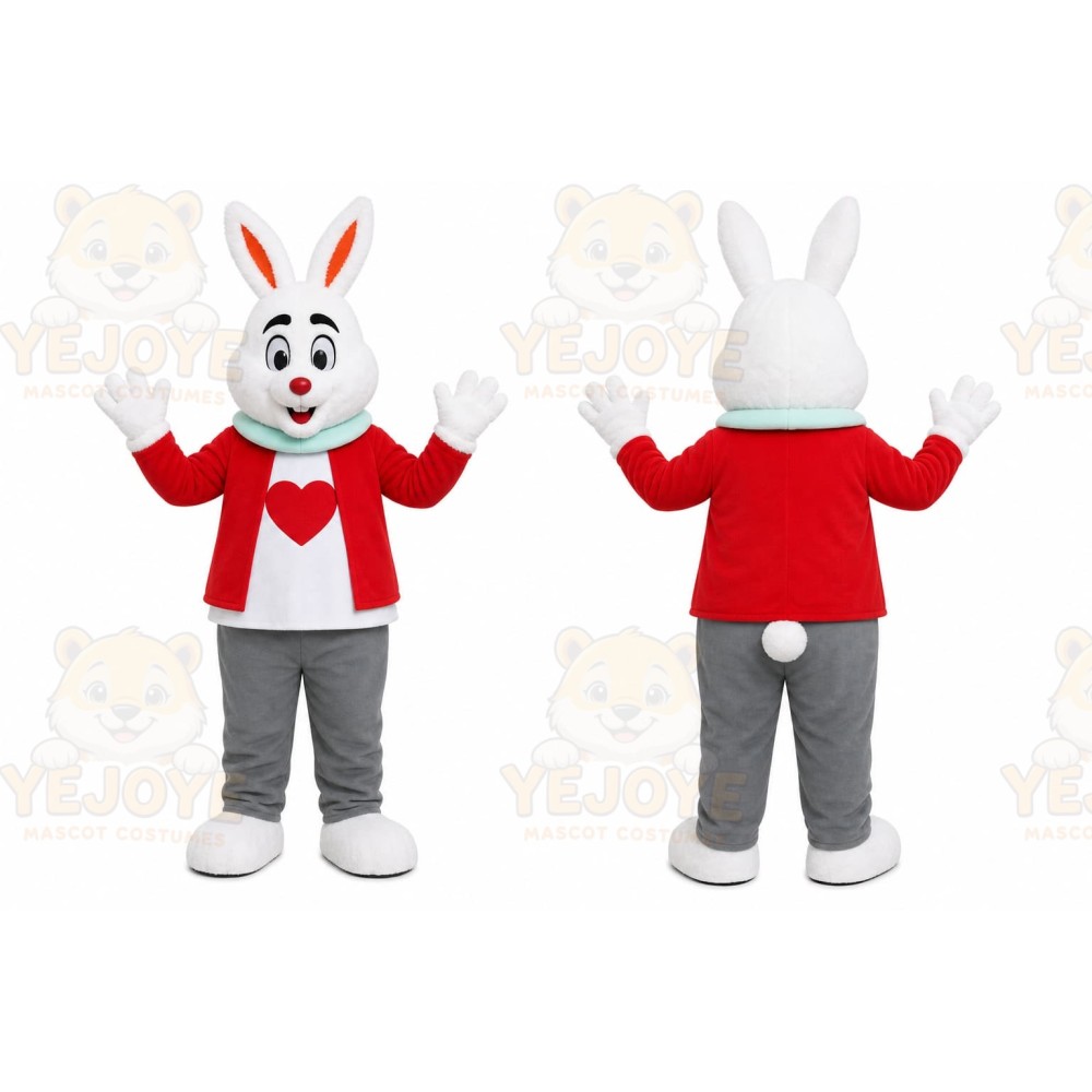 White Rabbit Red Shirt Mascot Costume
