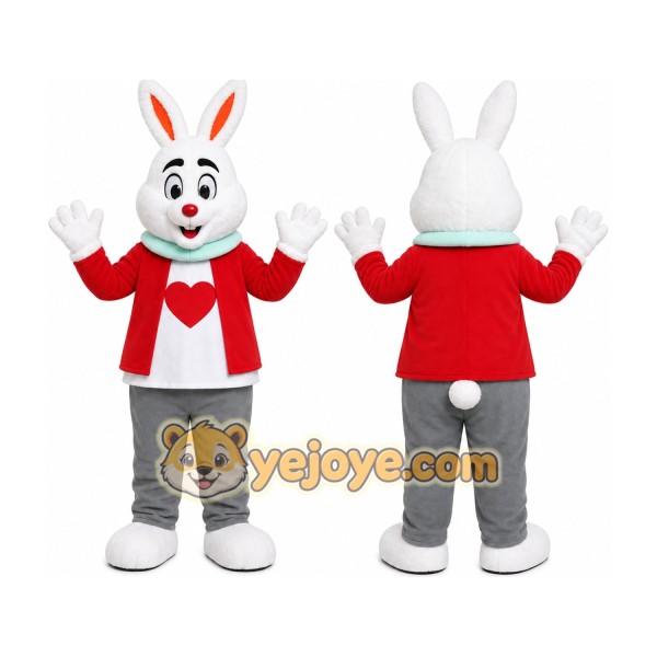 White Rabbit Red Shirt Mascot Costume