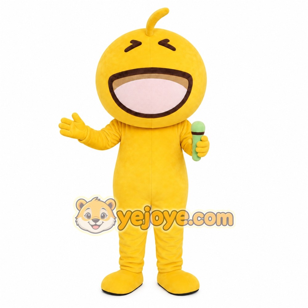 Yellow Smiley Mascot Costume Yellow Smiley Mascot Costume