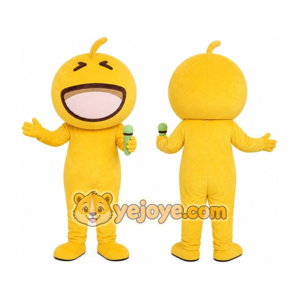 Yellow Smiley Mascot Costume