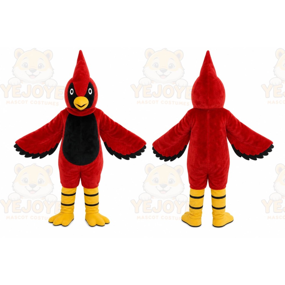 Red Black Bird Mascot Costume