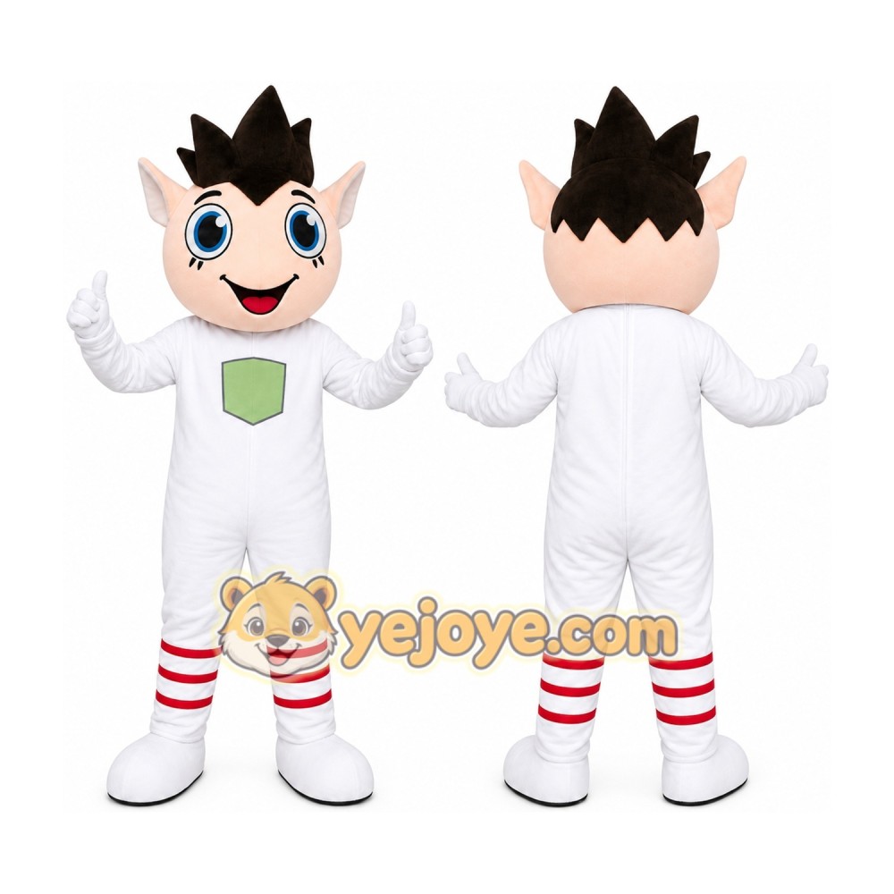 White Boy Mascot Costume White Boy Mascot Costume