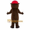 Brown Otter Mascot Costume with Red Cap Brown Otter Mascot Costume with Red Cap